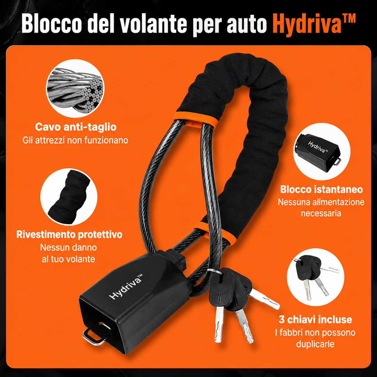 Bloccavolante per Auto Hydriva™