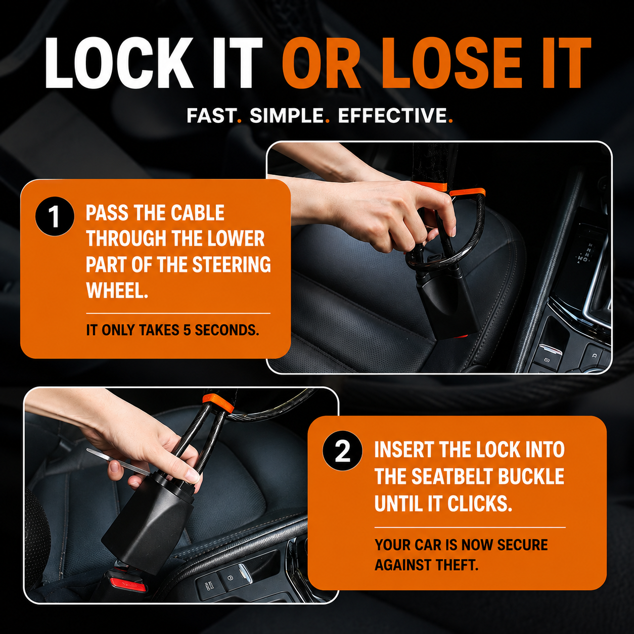 Hydriva™ Car Steering Wheel Lock