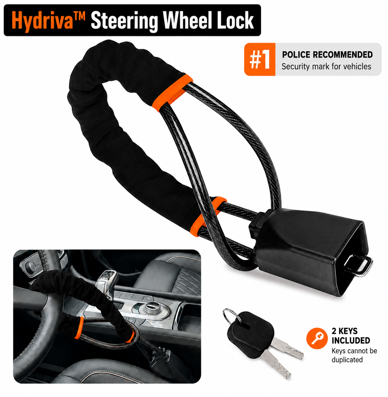 Hydriva™ Car Steering Wheel Lock